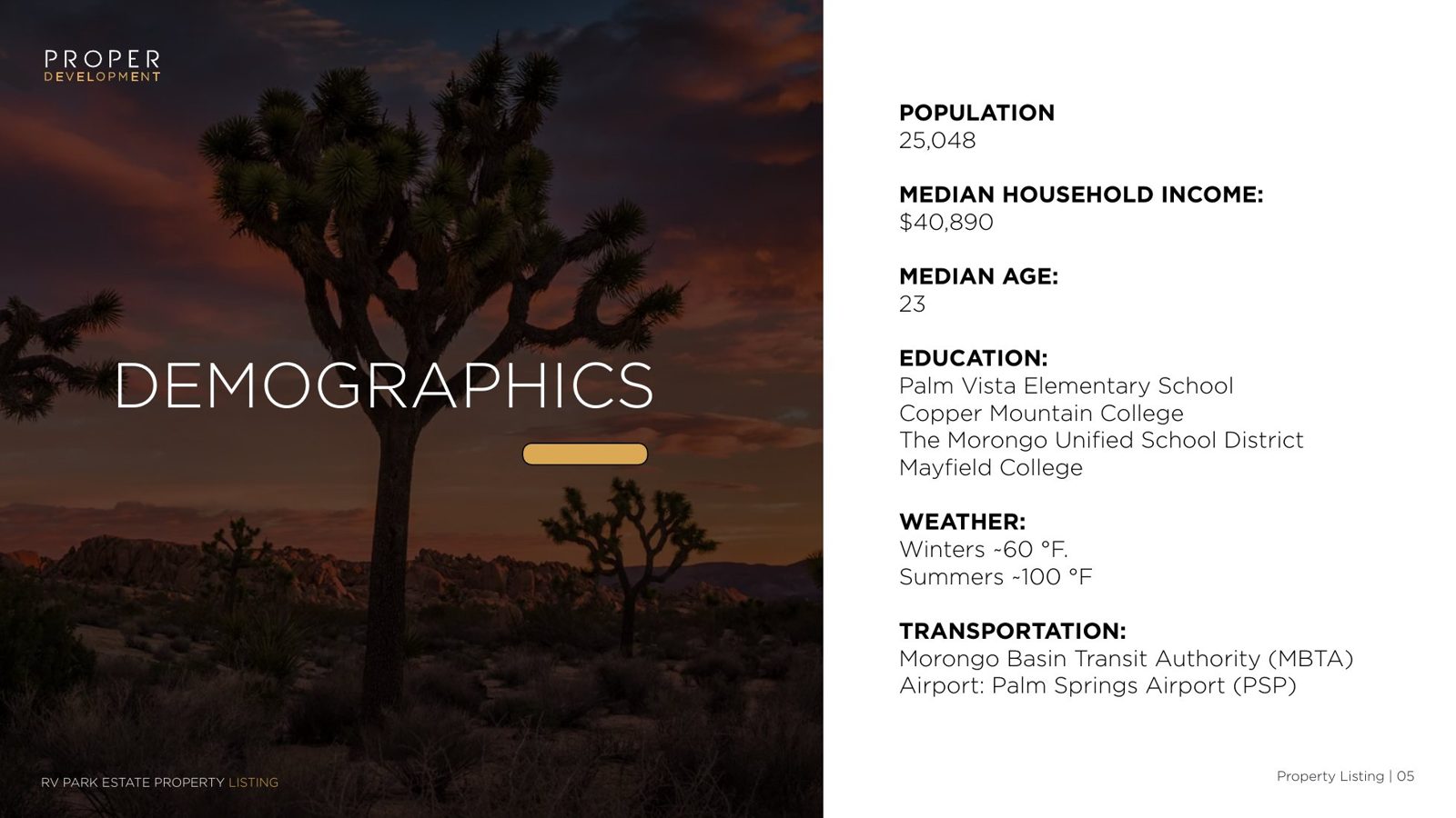 Demographics page